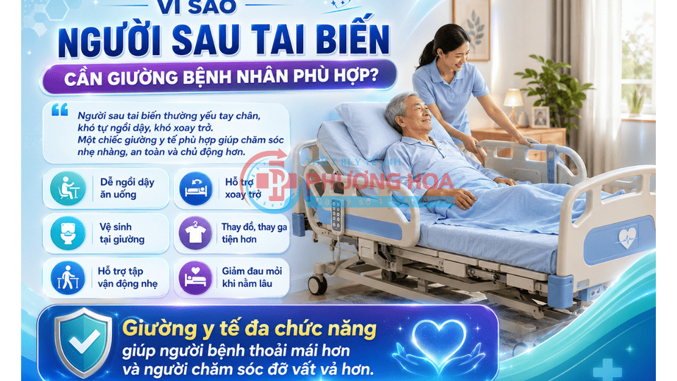 Chọn giường bệnh nhân cho người sau tai biến: Đừng bỏ qua chức năng nghiêng người
